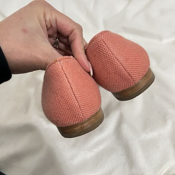 Sole Society Shoes Size 10 Orange Coral Canvas So-Libry Flats Rhinestone Pointed - Picture 4 of 9